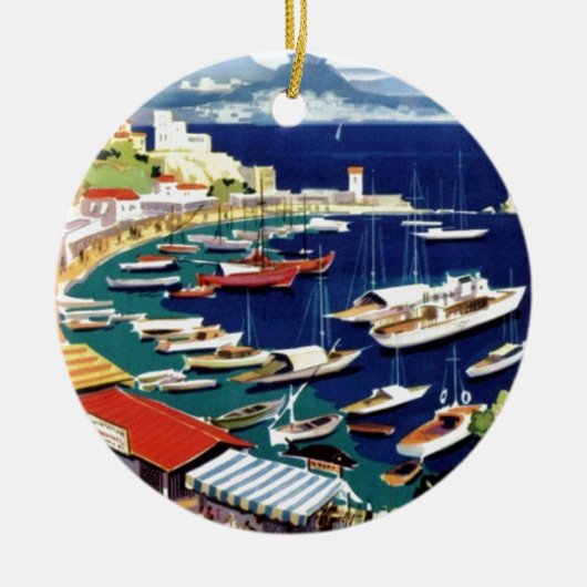 Vintage Travel Athens Griechenland Keramikornament (Vorne)