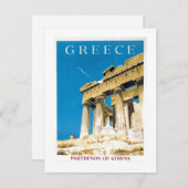 Vintage Travel Athens Griechenland Parthenon Tempe (Vorne/Hinten)