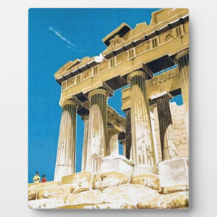 Vintage Travel Athens Griechenland Parthenon Tempe Fotoplatte