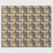 Vintage Travel Athens Griechenland Parthenon Tempe Geschenkpapier (Flach)