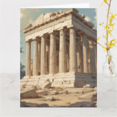 Vintage Travel Athens Griechenland Parthenon Tempe Karte (Gelbe Blume)
