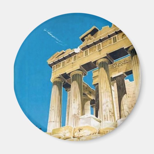 Vintage Travel Athens Griechenland Parthenon Tempe Magnet (Vorne)