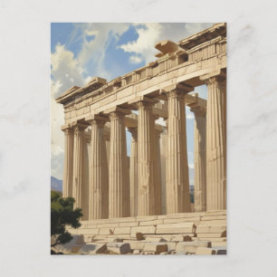 Vintage Travel Athens Griechenland Parthenon Tempe Postkarte