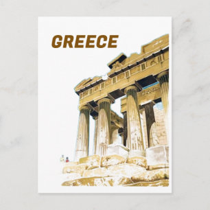 Vintage Travel Athens Griechenland Parthenon Tempe Postkarte