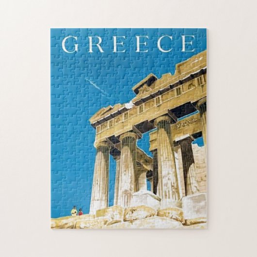 Vintage Travel Athens Griechenland Parthenon Tempe Puzzle (Vertikal)