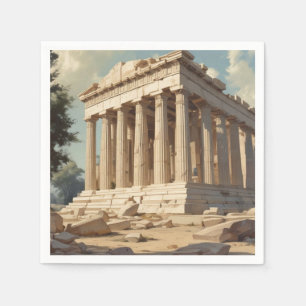 Vintage Travel Athens Griechenland Parthenon Tempe Serviette