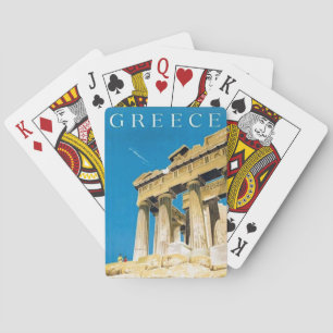 Vintage Travel Athens Griechenland Parthenon Tempe Spielkarten