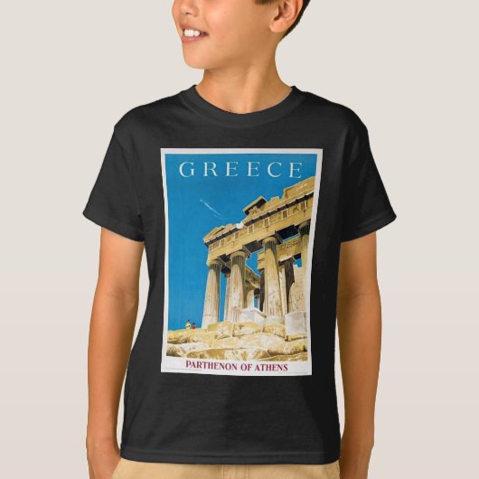 Vintage Travel Athens Griechenland Parthenon Tempe T-Shirt (Vorderseite)