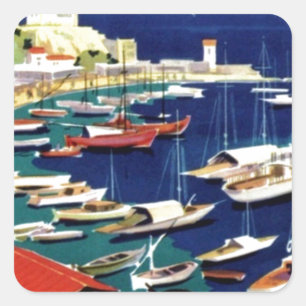 Vintage Travel Athens Griechenland Quadratischer Aufkleber