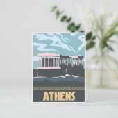 Vintage Travel Athens Griechenland Santorini Retro Postkarte (Stehend Vorderseite)