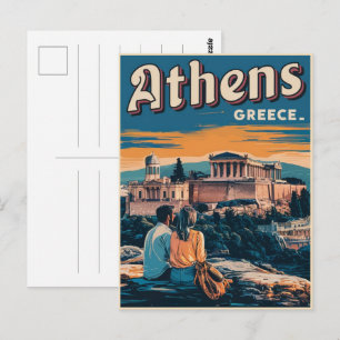 Vintage Travel Athens Hauptstadt Griechenland Sche Postkarte