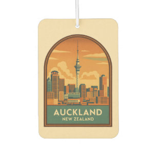 Vintage Travel Auckland New Zealand City Retro Autolufterfrischer