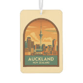 Vintage Travel Auckland New Zealand City Retro Autolufterfrischer (Rückseite)