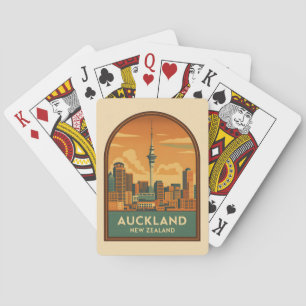 Vintage Travel Auckland New Zealand City Retro Spielkarten