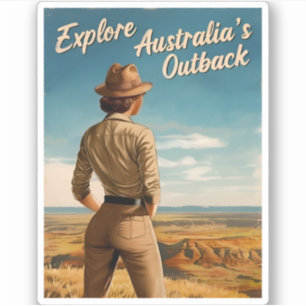 Vintage Travel Australia Retro Landschaftlich Aufkleber