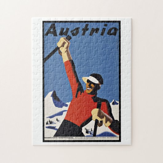Vintage Travel Austria Ski Puzzle (Vertikal)