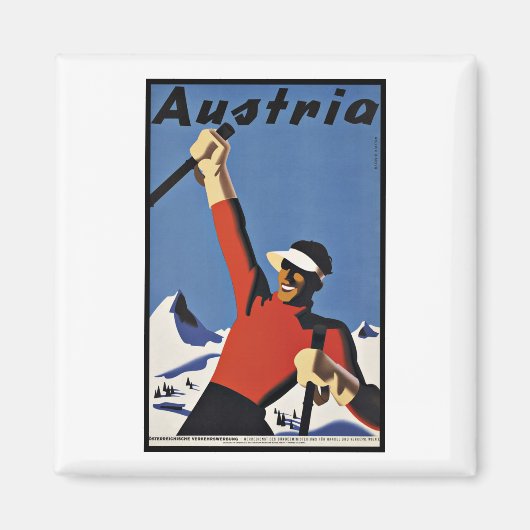 Vintage Travel Austria Ski Sports Magnet (Vorne)
