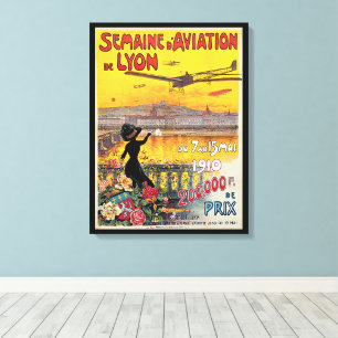 Vintage Travel, Aviation Airplanes, Lyon, Frankrei Leinwanddruck