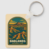 Vintage Travel Badlands Nationalpark Retro Landsch Schlüsselanhänger (Rückseite)