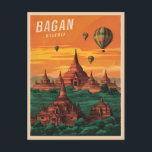 Vintage Travel Bagan Myanmar Sunset Retro Landscha Postkarte<br><div class="desc">Tauchen Sie ein in die zeitlose Schönheit Bagans,  Myanmars mit dieser bezaubernden Retro-Postkarte,  die von den Reisenden inspiriert wurde. Inmitten nostalgischer Gemälde und Vintagen Charmes vereint dieses Design Bagans bezaubernde Landschaft antiker Tempel und Pagoden in einer Retro-Ästhetik,  die an klassische Reiseplakate aus früheren Zeiten erinnert.</div>