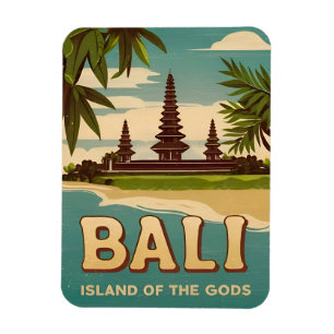 Vintage Travel Bali Indonesia Retro Graphic Magnet
