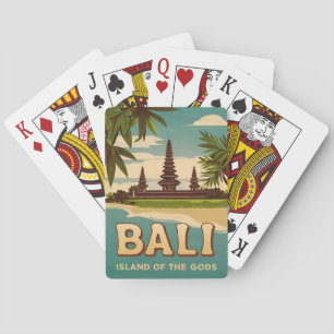 Vintage Travel Bali Indonesia Retro Graphic Spielkarten