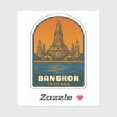 Vintage Travel Bangkok Thailand Retro Graphic Aufkleber (Blatt)