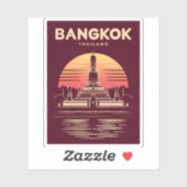Vintage Travel Bangkok Thailand Retro Graphic Aufkleber (Blatt)
