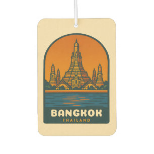 Vintage Travel Bangkok Thailand Retro Graphic Autolufterfrischer