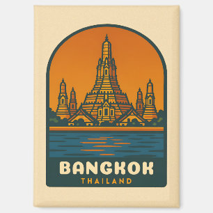 Vintage Travel Bangkok Thailand Retro Graphic Magnet