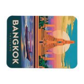 Vintage Travel Bangkok Thailand Sunset Tempel Magnet (Horizontal)