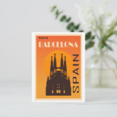 Vintage Travel Barcelona Spanien Postkarte (Stehend Vorderseite)