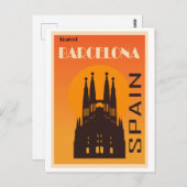 Vintage Travel Barcelona Spanien Postkarte (Vorne/Hinten)