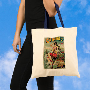 Vintage Travel, Beach Resort, Cabourg Frankreich Tragetasche