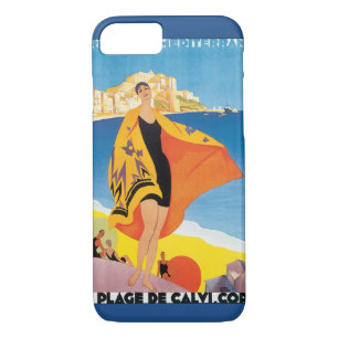 Vintage Travel, Beach Vacation at Calvi, Korsika Case-Mate iPhone Hülle