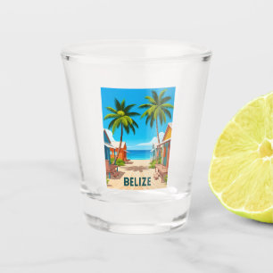 Vintage Travel Belize Beach Karibik Schnapsglas