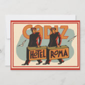 Vintage Travel Bellhops Hotel Roma, Cadiz, Spanien (Vorderseite)