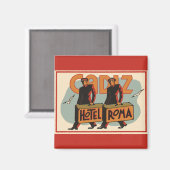 Vintage Travel Bellhops Hotel Roma, Cadiz, Spanien Magnet (Vorderseite/Rückseite)