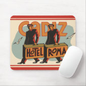 Vintage Travel Bellhops Hotel Roma, Cadiz, Spanien Mousepad (Mit Mouse)
