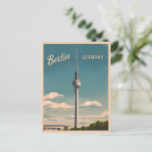 Vintage Travel Berlin Deutschland Retro Landschaft Postkarte (Stehend Vorderseite)
