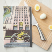 Vintage Travel, berühmte New Yorker Sehenswürdigke Geschirrtuch (Viertel Falte)