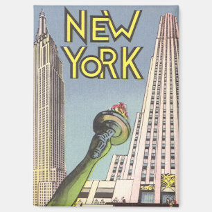 Vintage Travel, berühmte New Yorker Sehenswürdigke Magnet