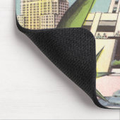 Vintage Travel, berühmte New Yorker Sehenswürdigke Mousepad (Ecke)