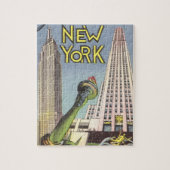 Vintage Travel, berühmte New Yorker Sehenswürdigke Puzzle (Vertikal)
