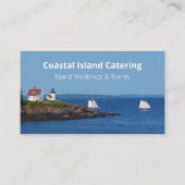 Vintage Travel Blue Ocean Lighthouse Maine Sail Visitenkarte (Vorderseite)