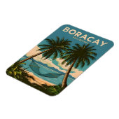 Vintage Travel Boracay Philippines Retro Landschaf Magnet (Linke Seite)