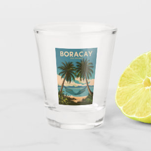 Vintage Travel Boracay Philippines Retro Landschaf Schnapsglas