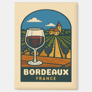 Vintage Travel Bordeaux Frankreich Weinroute Mendr Magnet
