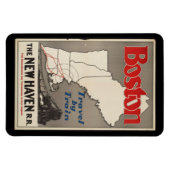 Vintage Travel Boston New Haven Bahn Magnet (Horizontal)