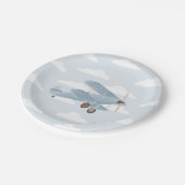 Vintage Travel Boy Baby Dusche Pappteller (Schrägansicht)